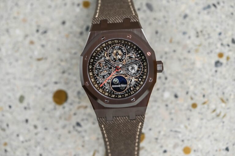 Travis Scott x Audemars Piguet Royal Oak Perpetual Calendar Openworked Cactus Jack Limited Edition Brown Ceramic 26585CM